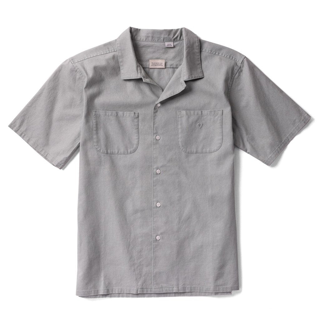 Vissla Natural Dye Eco Shirt in Bamboo Charcoal available at Freeride Surf & Skate NZ.
A woven bamboo charcoal eco shirt with two front pockets and tonal embroidery at the left chest.