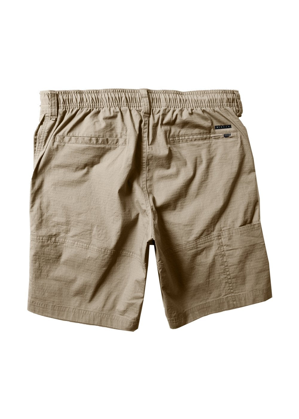 Vissla The Wall Eco Walkshort 19" in Khaki with half-elastic drawcord waist, side pockets and utility leg pocket.