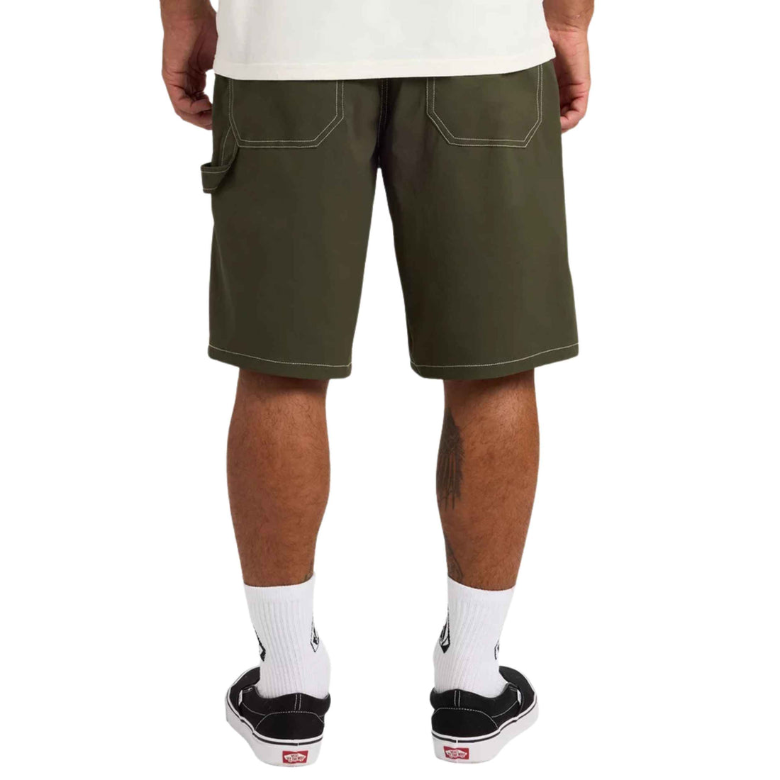 Volcom Disturb Boardshort 21" in Squadron Green with loose fit and elastic drawcord waist, available at Freeride Surf & Skate NZ.