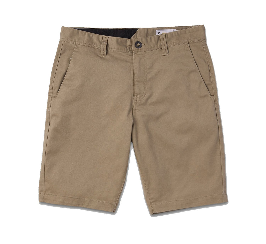 Volcom Frickin Modern Stretch 21" Short in Khaki with modern chino fit and classic five-pocket styling.