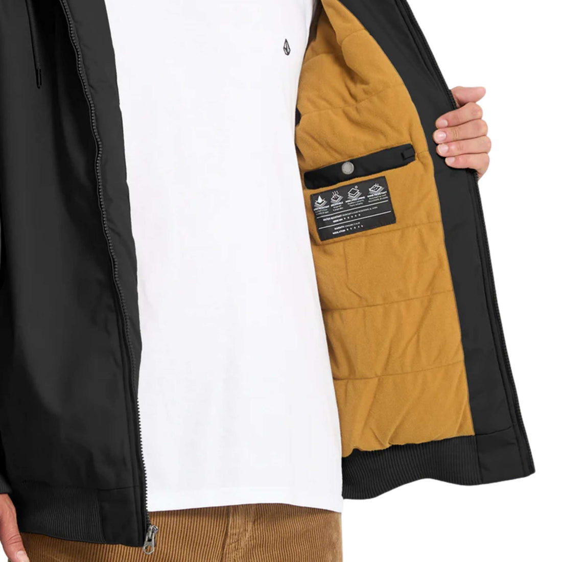 Volcom Hernan 10K jacket black mens waterproof insulated jacket available at Freeride Surf & Skate NZ.
