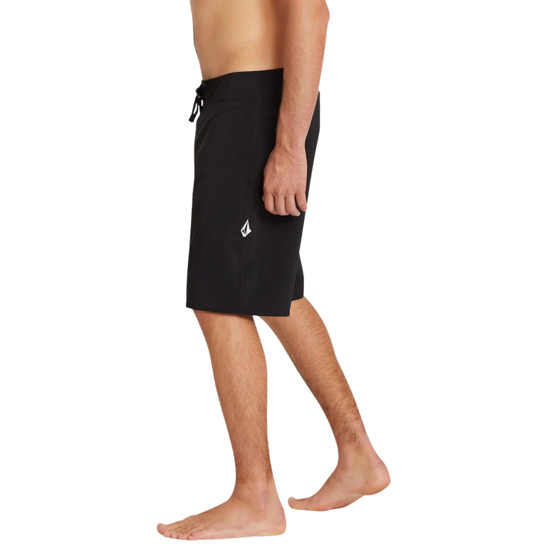 Volcom Lido Solid Mod 20 inch black boardshort with 4-way stretch fabric and Cinch Fly closure, available at Freeride Surf & Skate NZ.
