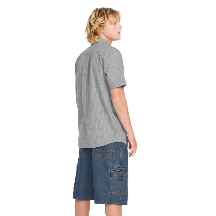 Volcom Lonsdale Dress Shirt Short Sleeve in Egg White available at Freeride Surf & Skate NZ.