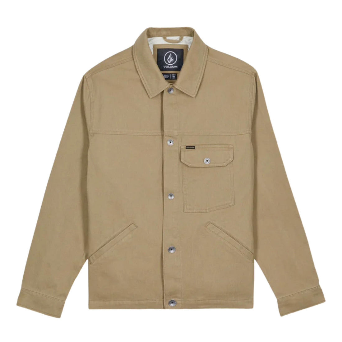 Volcom Lostcontrol jacket dark khaki mens trucker jacket available at Freeride Surf & Skate NZ.