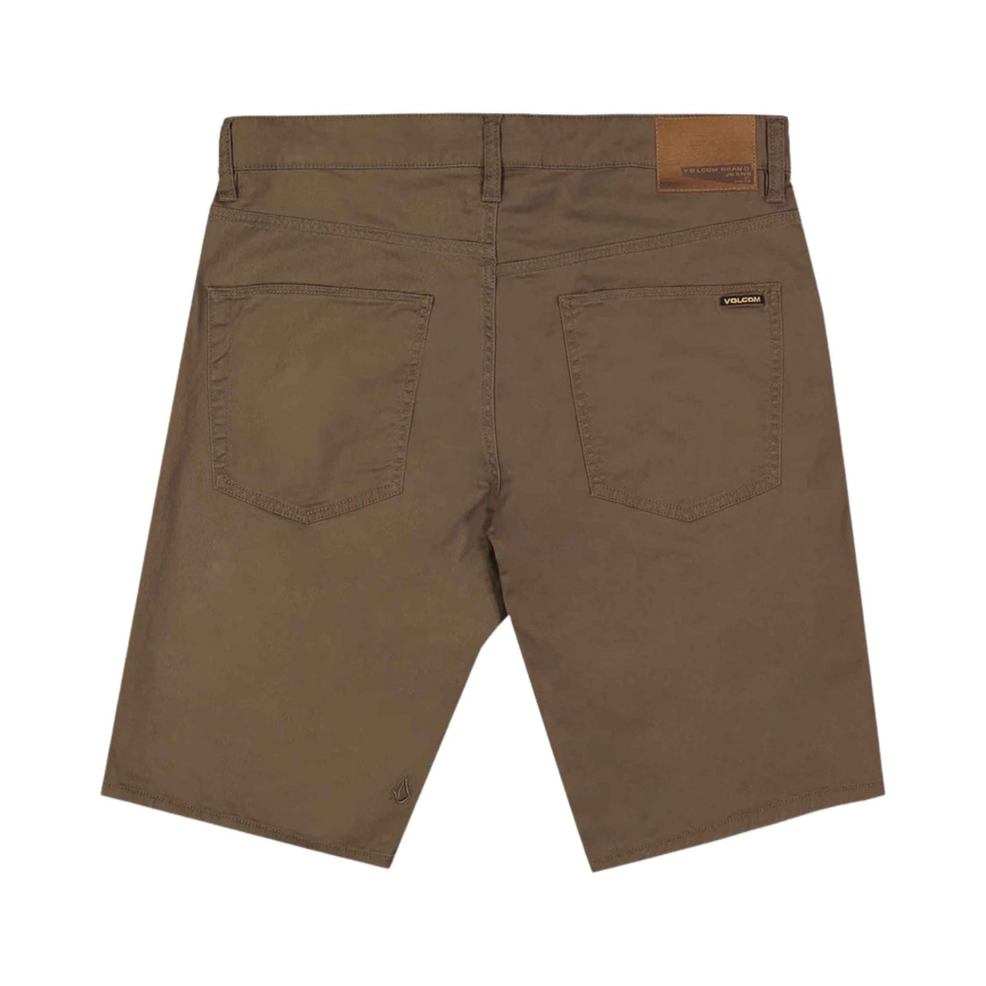 Volcom Solver 5 Pocket Short in Mushroom with modern fit, five-pocket styling and 19" outseam.