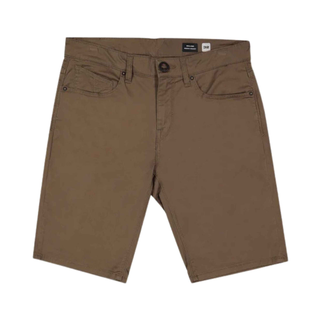 Shop the Volcom Solver 5 Pocket Short in Mushroom. Modern 19" walkshort with 2-way stretch, Repreve recycled fabric and durable construction.