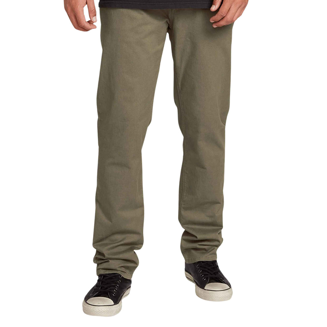 Volcom Solver Lite 5 Pocket Pant in Army Green available at Freeride Surf & Skate NZ.