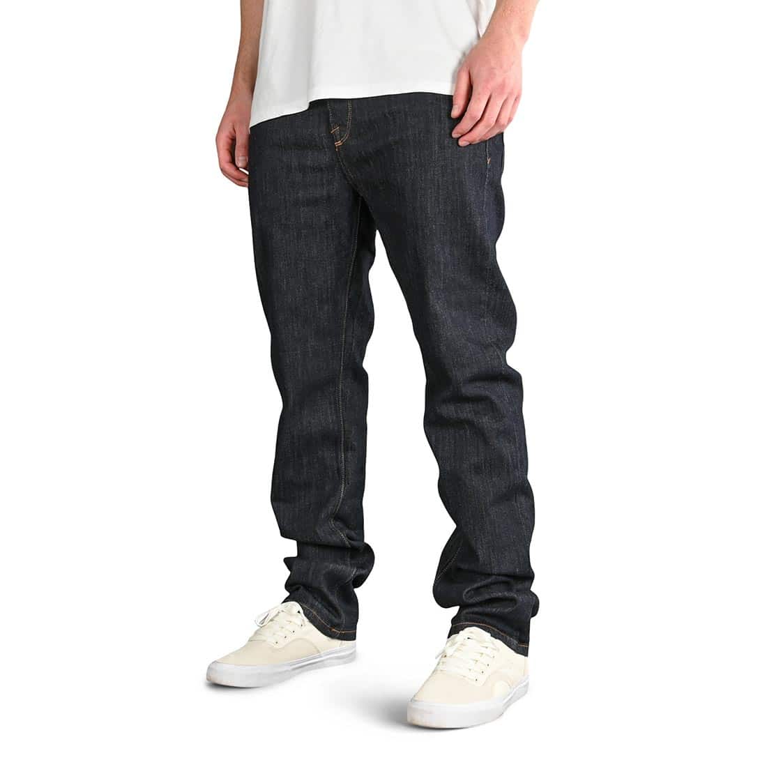 Quality made, fit for comfort, genuine for life, the Solver modern fit denim jeans are truly built to last. Saving approximately 12 liters of water per pair when compared to conventional wash methods, this Water Aware of denim forgoes softner and removes the desizing wash.


Modern fit
16" leg opening
98% cotton / 2% Elastane
straight leg, sits below waist
VOLCOM WATER AWARE - Omit softener and desize wash to limit water usage
Indigo stretch w/ rinse wash
Contains Volcom Brand Jean detail