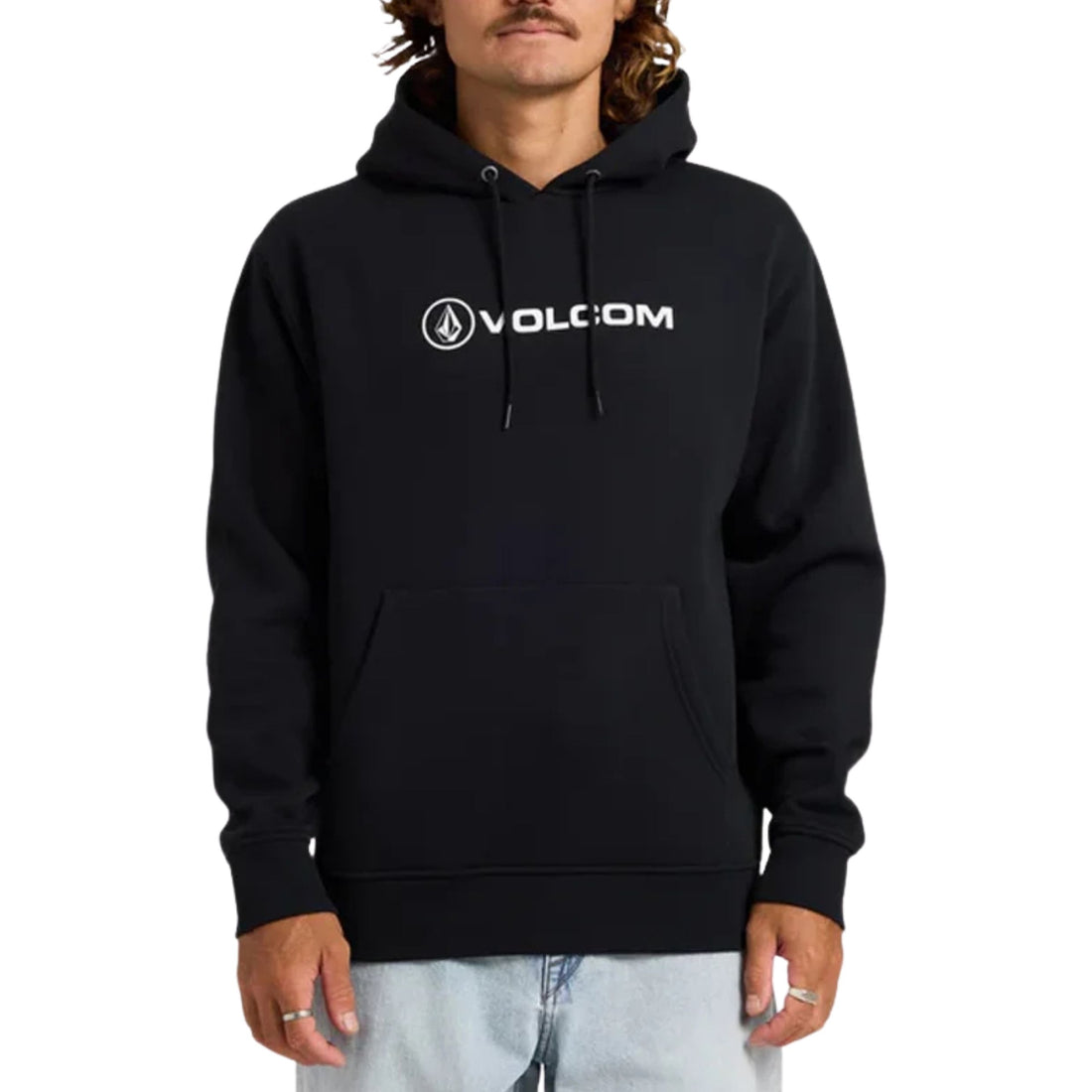 Volcom Stonicon hooded sweat black fleece hoodie available at Freeride Surf & Skate NZ.