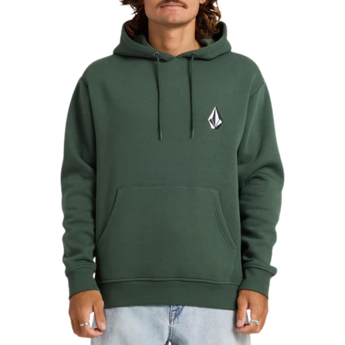 Volcom Vologo hooded sweat alpine green fleece hoodie available at Freeride Surf & Skate NZ.