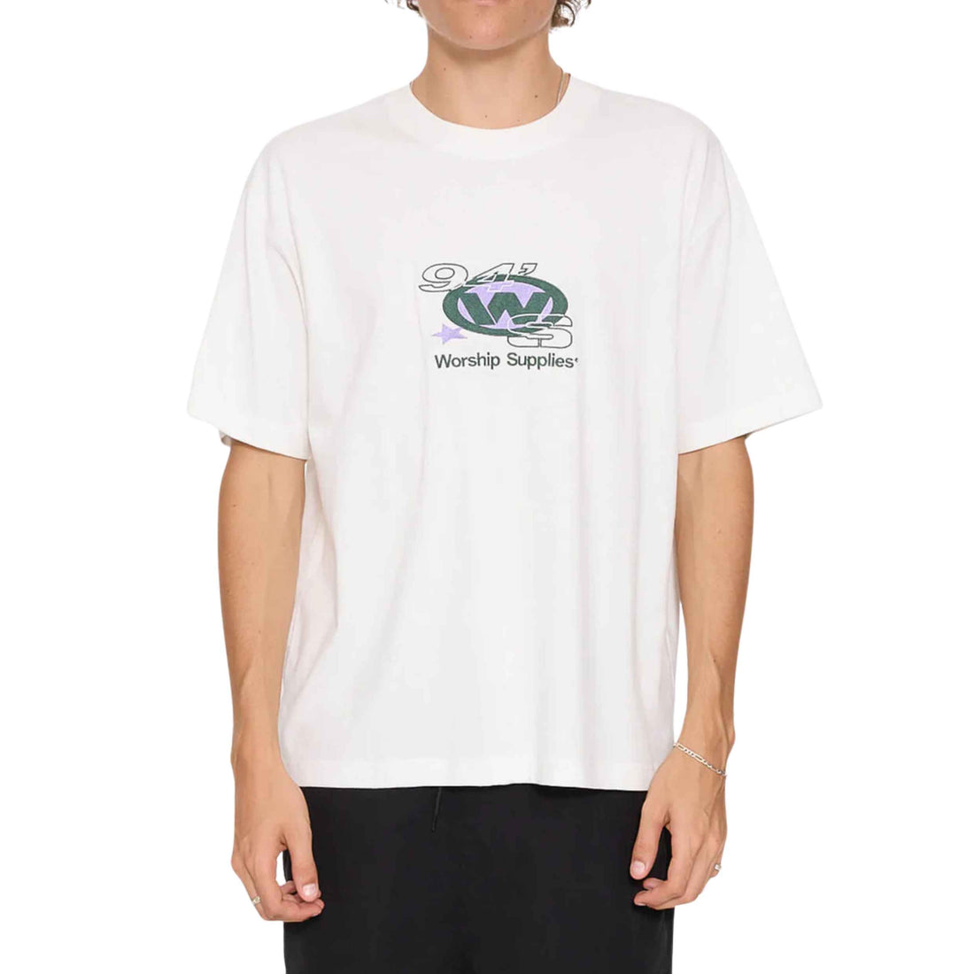 Worship Topper Tee Coconut Milk men's organic cotton t-shirt at Freeride Surf & Skate Auckland NZ