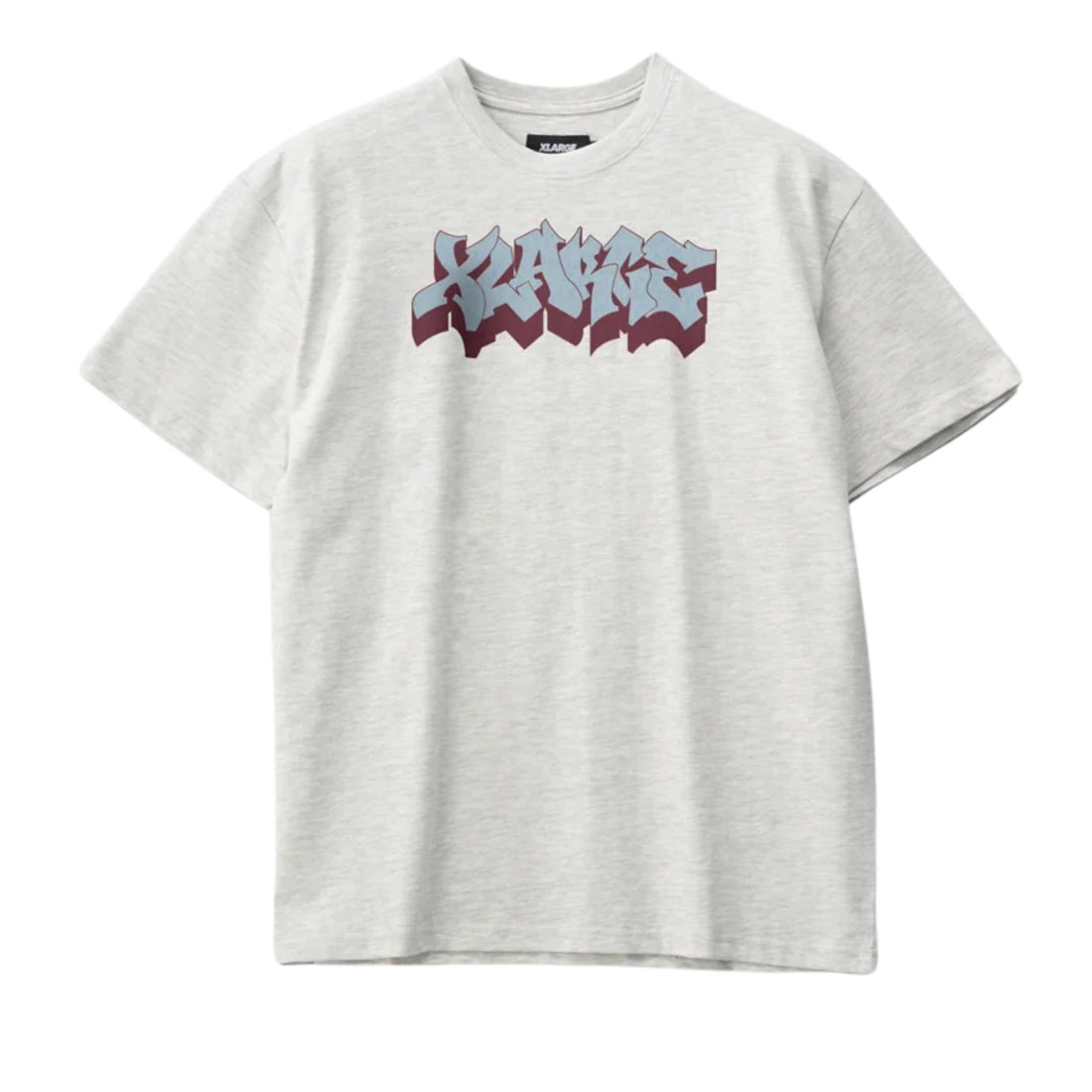 XLARGE 3D Print Tee in Ash Heather — regular fit cotton tee with 3D chest logo, available at Freeride Surf & Skate NZ.