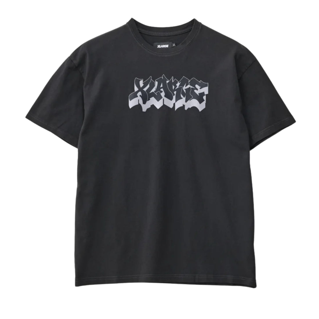 XLARGE 3D Print Tee in pigment black with 3D graphic print, available at Freeride Surf & Skate NZ.