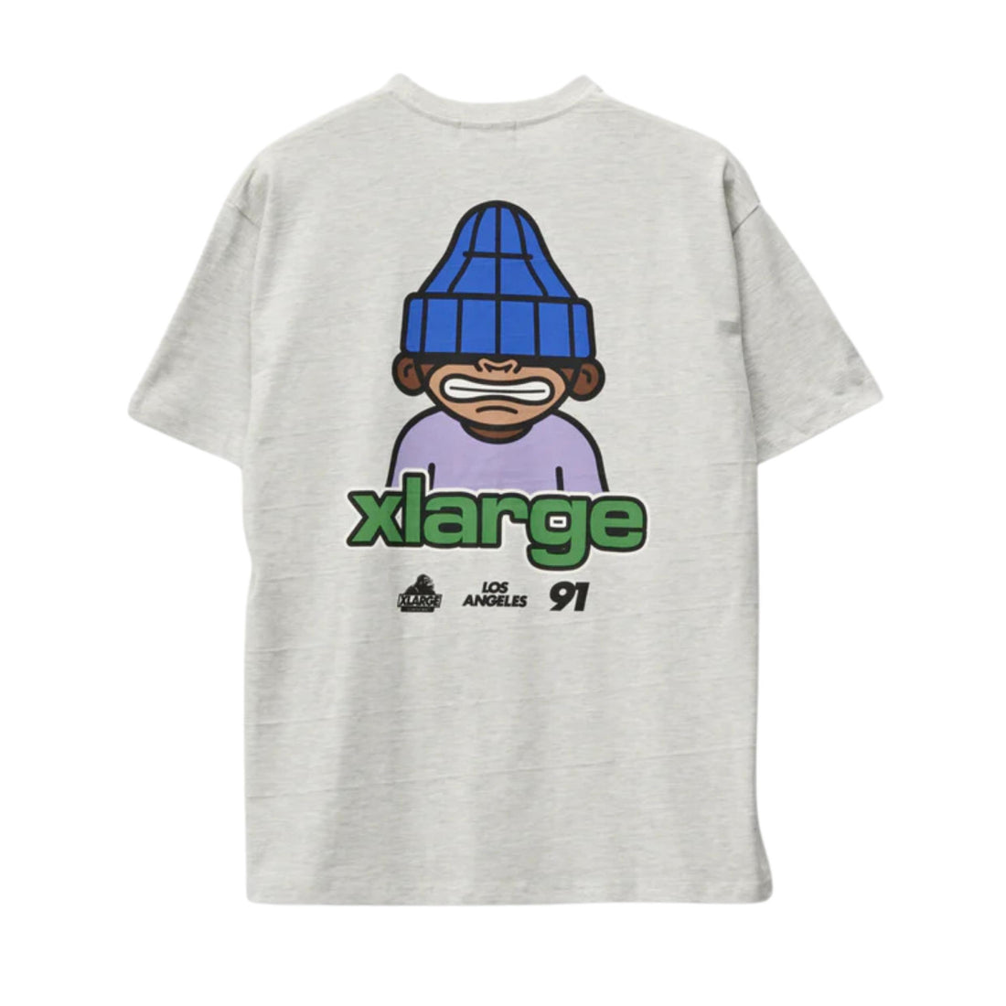 XLARGE Grin Tee in Ash Heather available at Freeride Surf & Skate NZ.