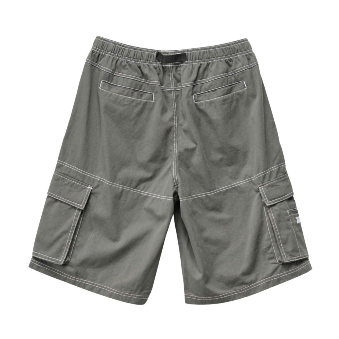 XLARGE Resort Cargo Short in Steel — relaxed fit utility cargo shorts with elastic waist and cargo pockets, available at Freeride Surf & Skate NZ.