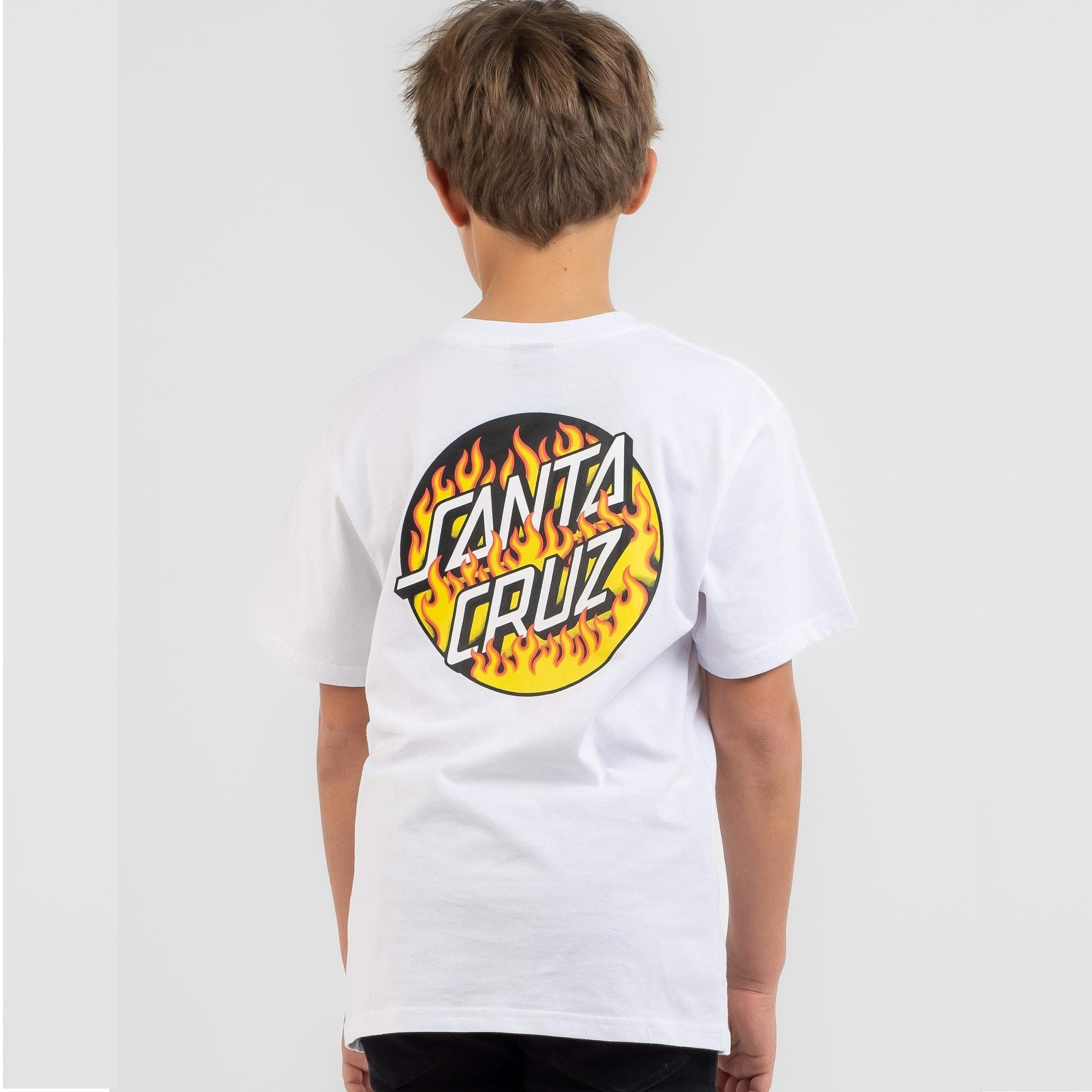 SANTA CRUZ BLAZE DOT REGULAR FIT TEE WHITE Freeride Surf and Skate