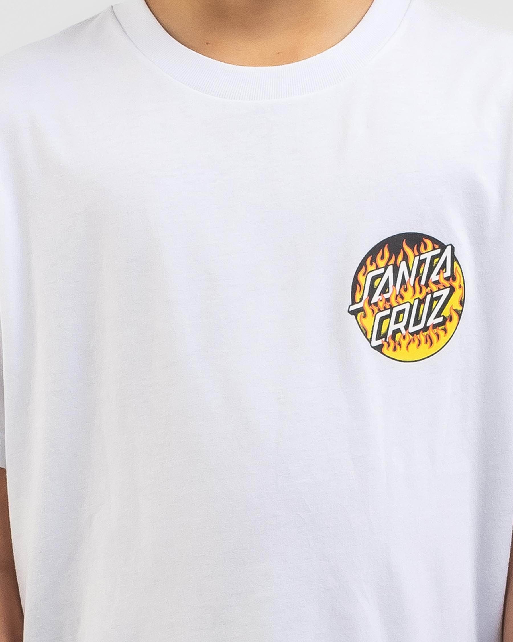 SANTA CRUZ BLAZE DOT REGULAR FIT TEE WHITE Freeride Surf and Skate