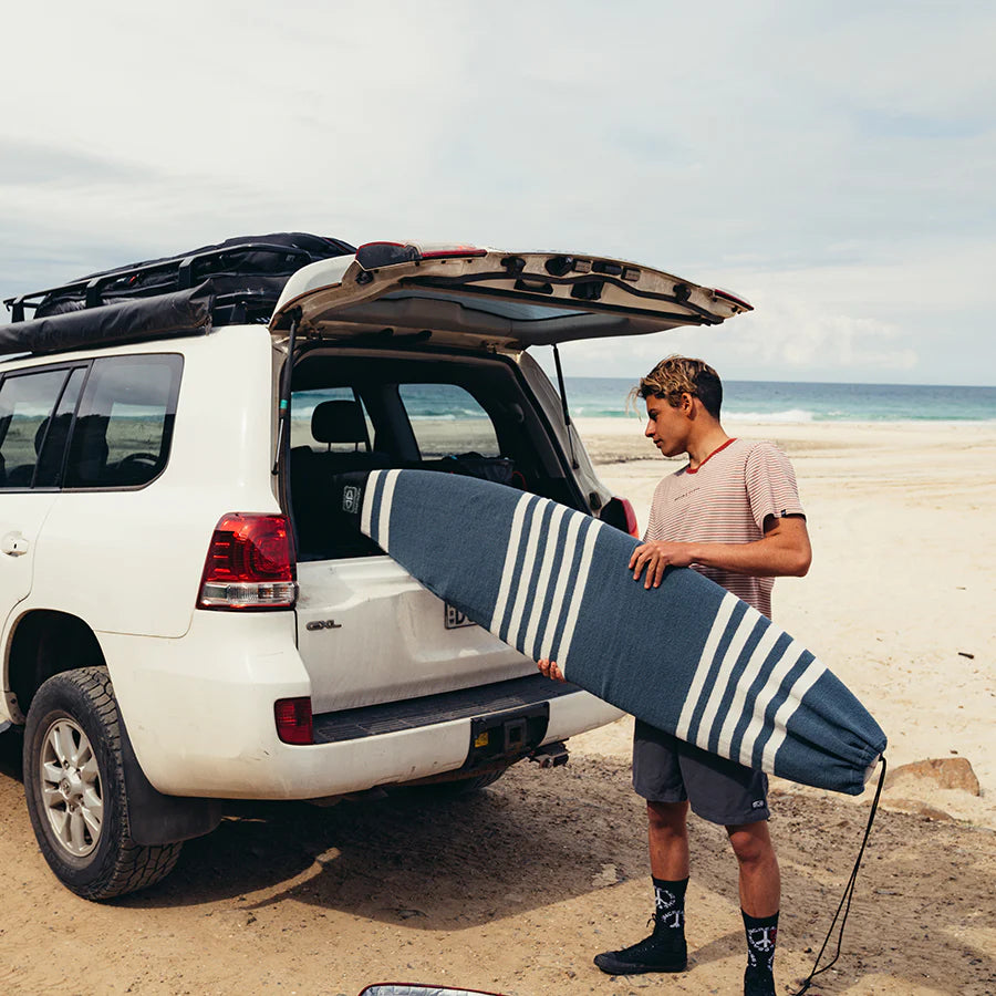 Ocean and Earth stretch sox shortboard cover 6 foot denim surfboard sock available at Freeride Surf & Skate NZ.