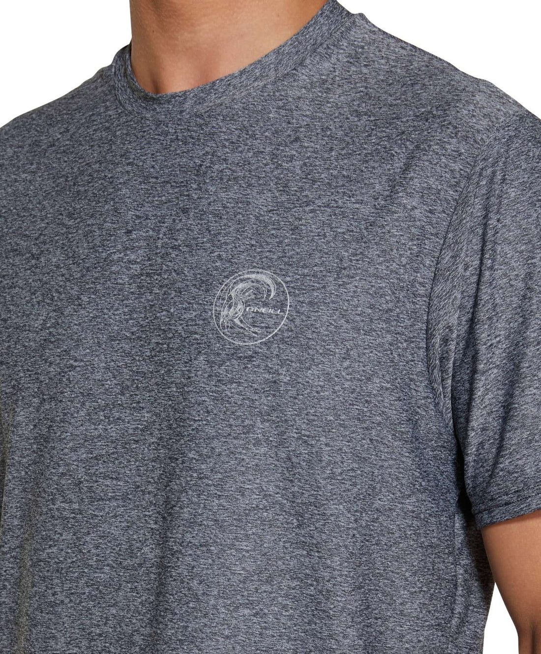 O'Neill 24/7 Hybrid UV Short Sleeve Surf Tee in Charcoal with lightweight quick-dry stretch fabric, available at Freeride Surf & Skate NZ.