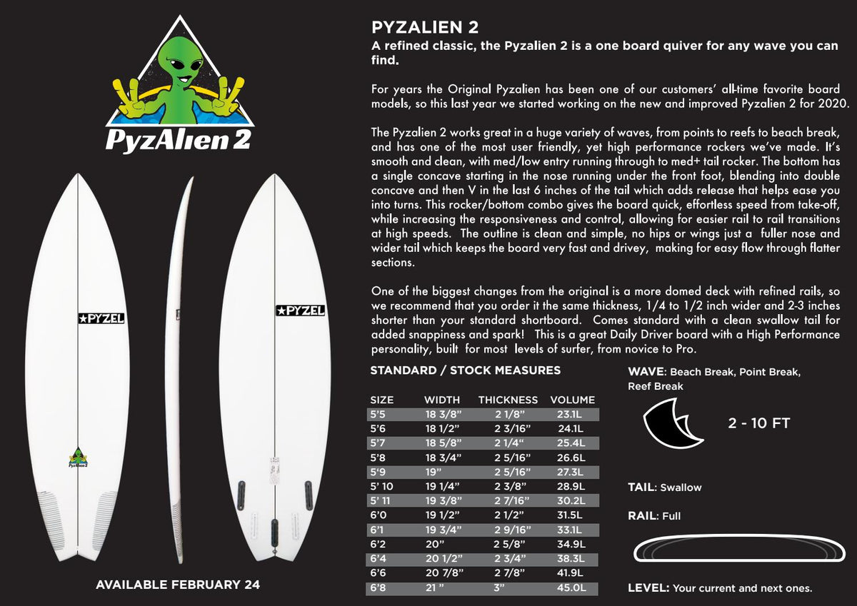 Pyzel Pyzalien Buy From the Best Daily Driver Surfboard Collection in NZ