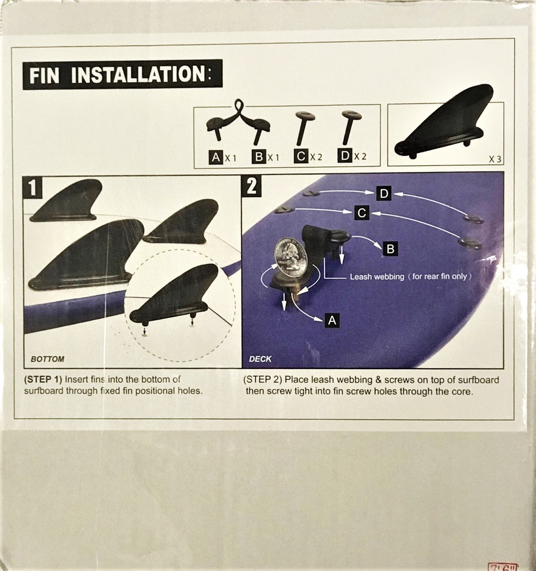 Platino Universal replacement soft-top surfboard fin set at surf shop Auckland NZ