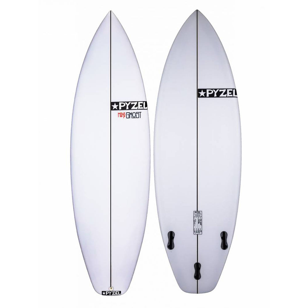 A groveller surfboard with performance  feel. Pyzel Mini Ghost is a modern version a throw-back-to-80s short board. Ride 1-1.5 litres more than your daily shortboard for the best benefits of this model. The squash version gives you a real groveller option but a board that can handle bigger conditions should it be called in to action.
