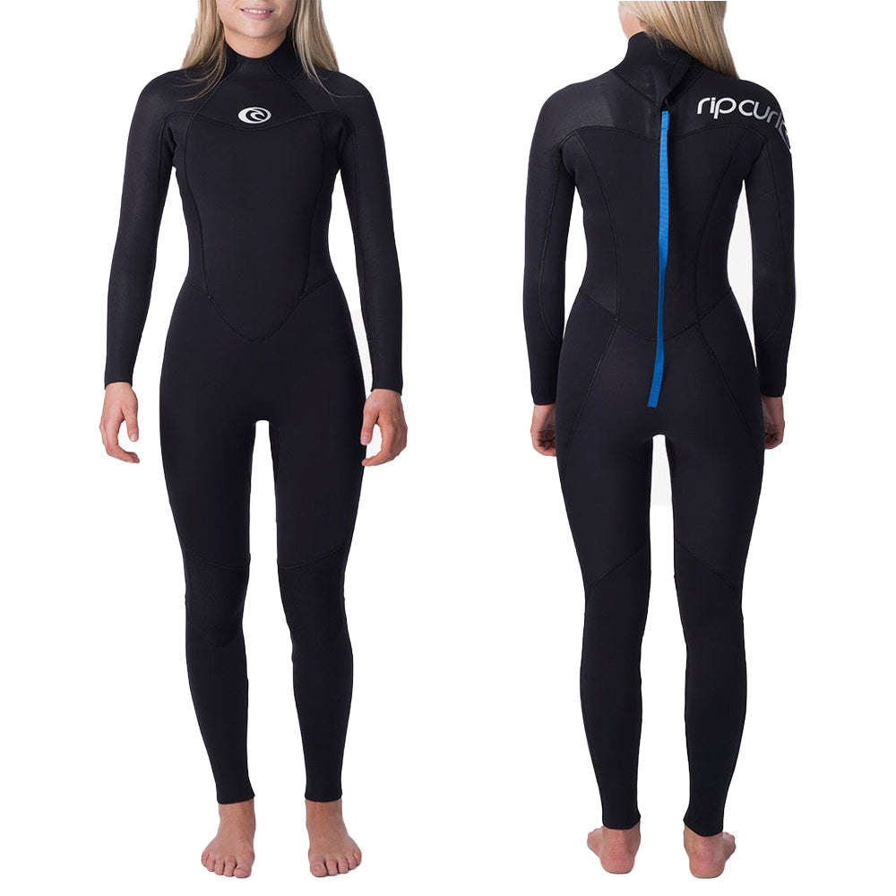 Rip Curl Women’s Surf School 3/2mm Back Zip Steamer full front view, women’s wetsuit