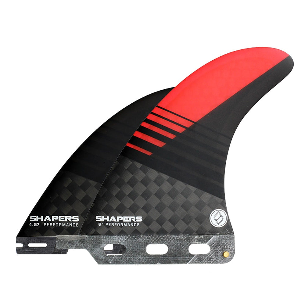 Shapers 6" 2+1 longboard fin set S2 tab centre fin and FCSII side fins for longboard fin box surf shop Auckland NZ