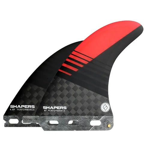 Shapers 6" 2+1 longboard fin set single tab centre fin and side fins for longboard fin box and Futures system surf shop Auckland NZ