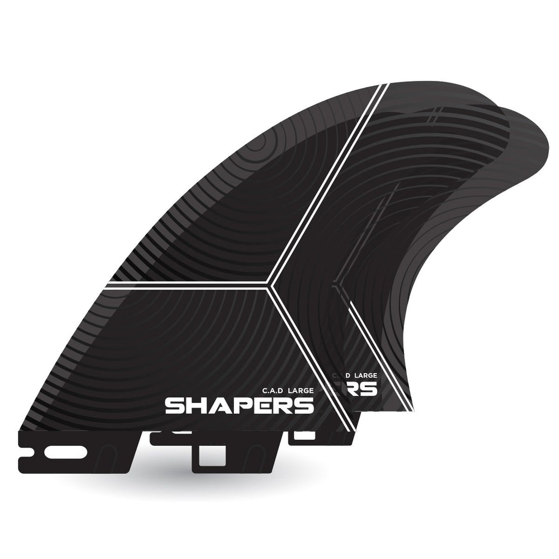 Shapers CAD Airlite large Shapers 2 five fin set with Darc Drive stabiliser available at Freeride Surf & Skate NZ.