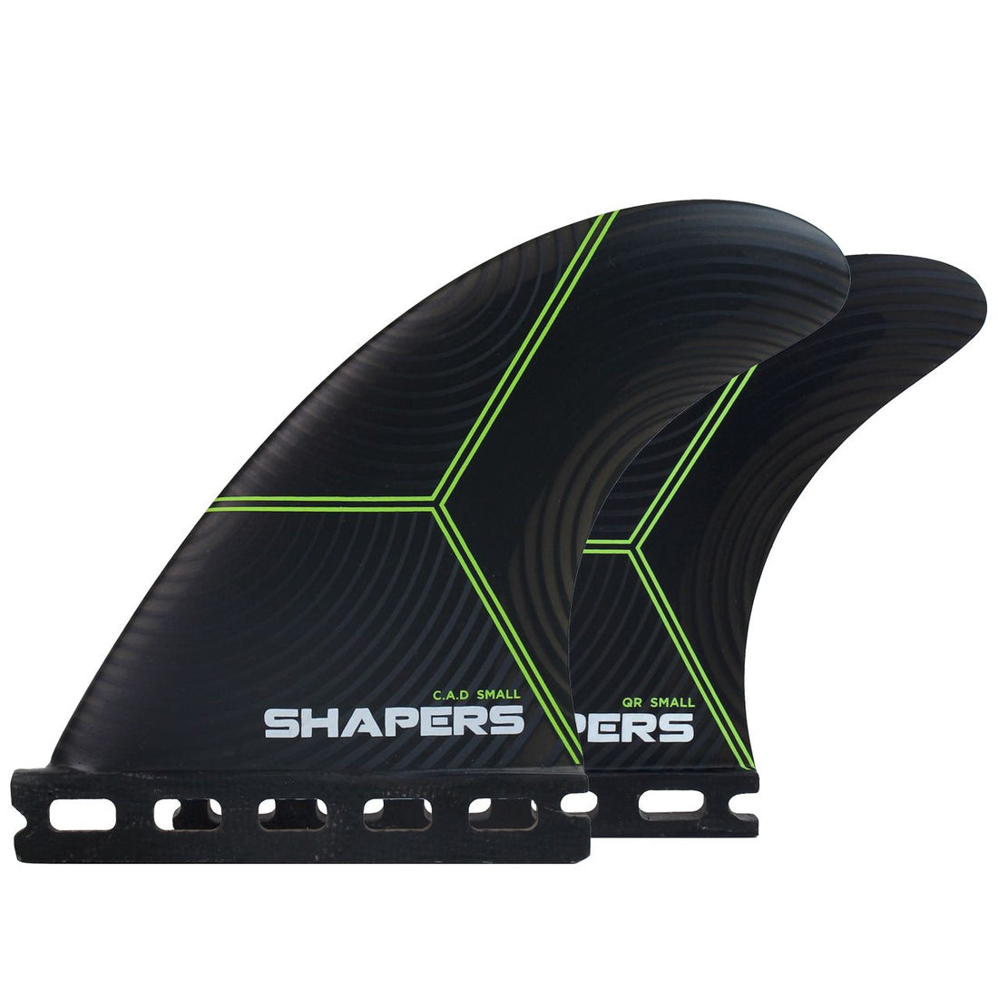 Shapers C.A.D Airlite Small 5 fin set with Darc Drive trailer for Futures system at surf shop Auckland NZ