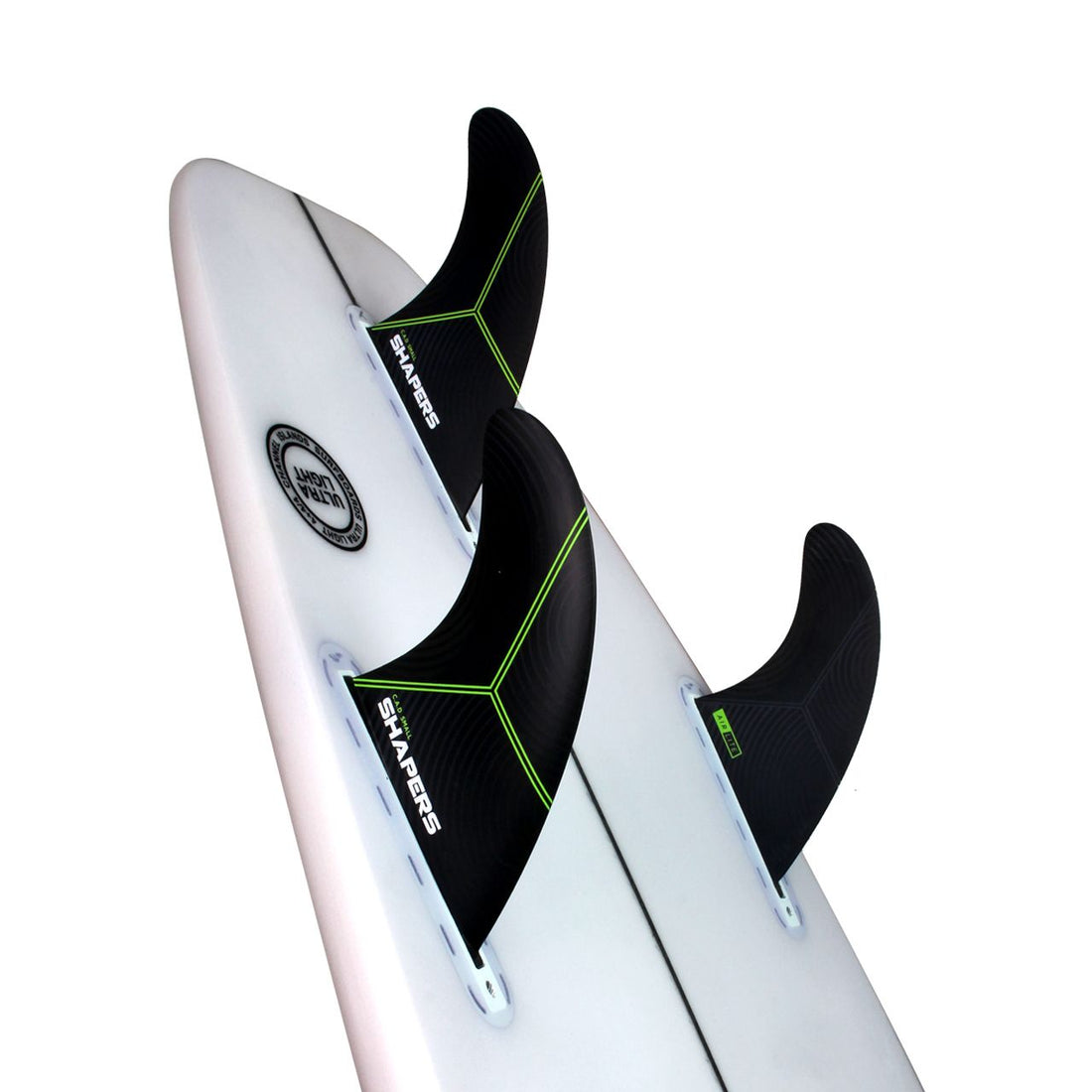 Shapers C.A.D Small thruster fin set for Single Tab Futures fin systems at Freeride Surf & Skate Auckland NZ