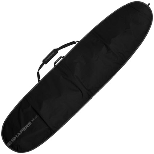 Shapers DayLite Longboard Cover 9’6" — padded lightweight longboard cover with fin slot, shoulder strap, and internal storage pocket, available at Freeride Surf & Skate NZ.