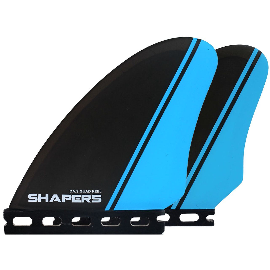 Shapers DVS CarbonFlare quad keel fin set Blue Black for Futures system at surf shop Auckland NZ