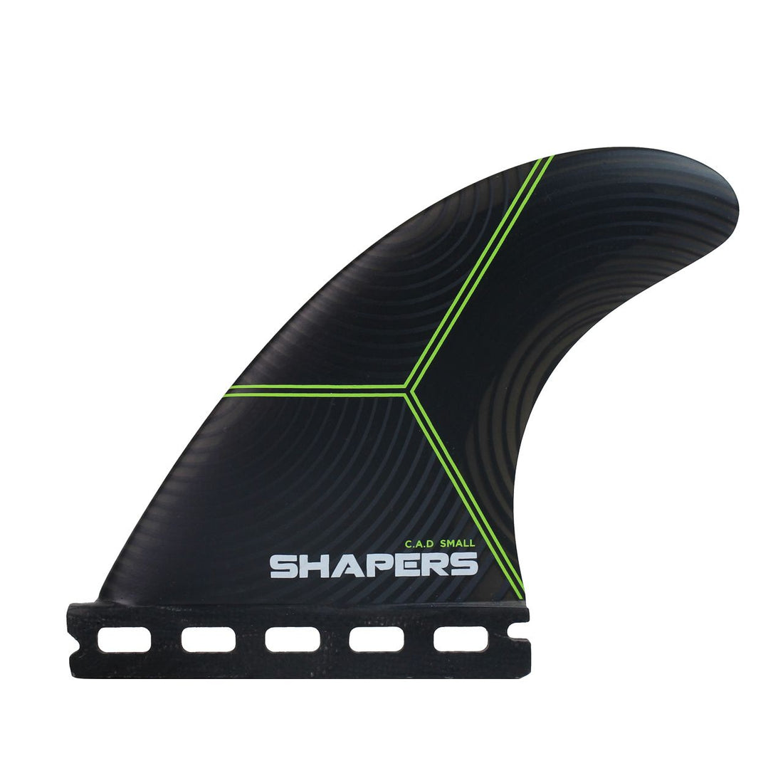 Control. Acceleration. Drive. Welcome to Shapers C.A.D, the All Rounder! A balanced / neutral template surfboard fin that offers a controlled feel that accommodates an exceptionally wide range of surfboards and surf conditions. Single tab fin that fits Futures boxes.