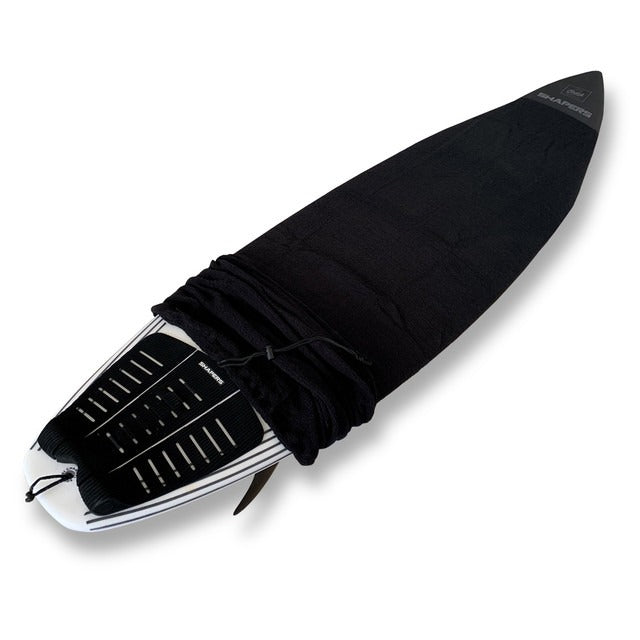 Shapers premium stretch 6 foot board sock stealth black surfboard cover available at Freeride Surf & Skate NZ.