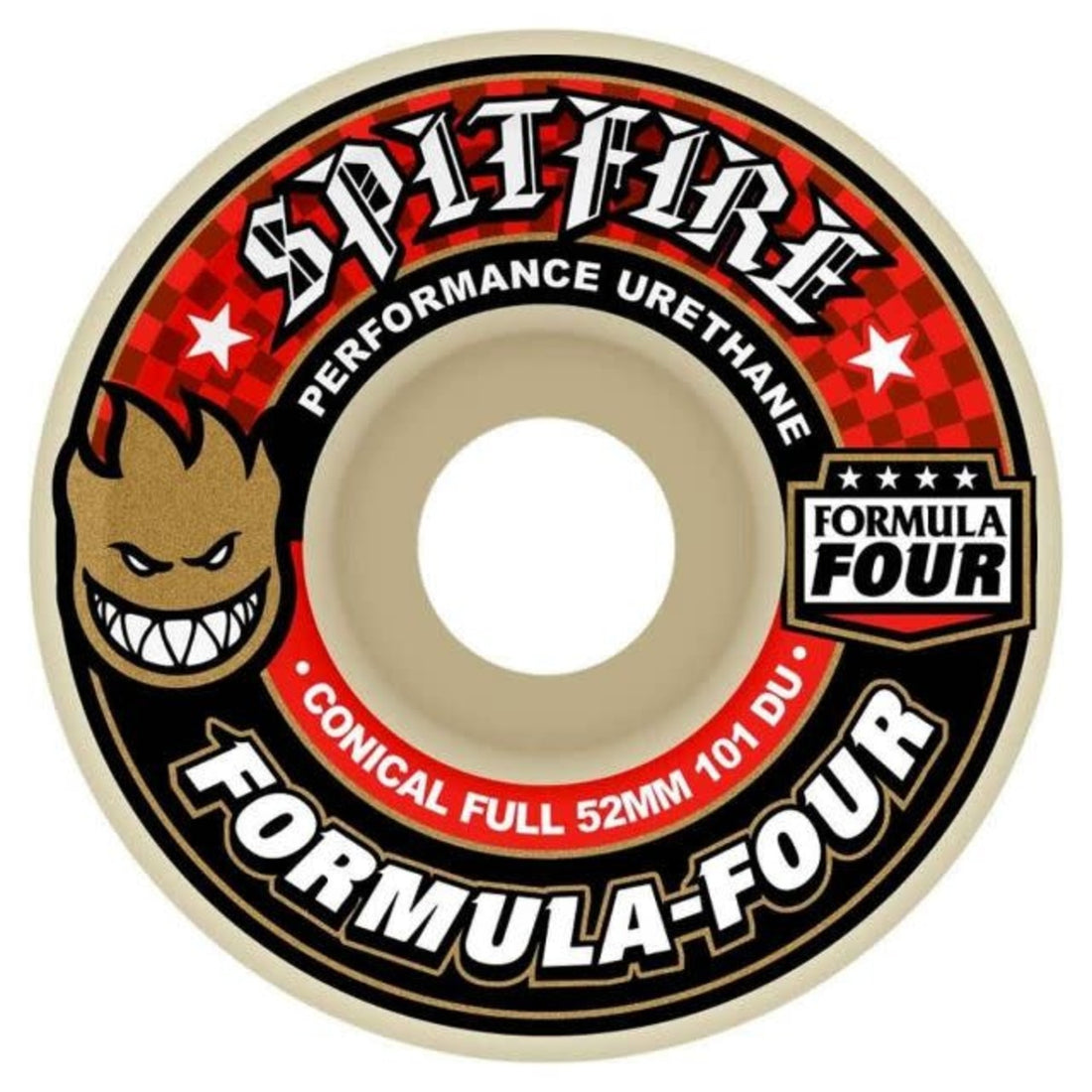 SPITFIRE F4101 CONICAL FULL RED PRINT WHEEL 52MM